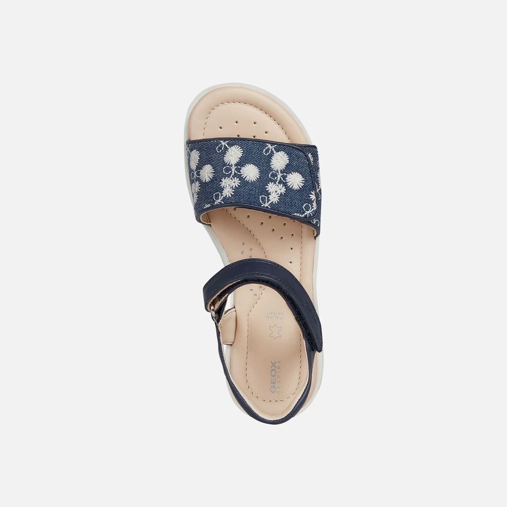 Geox Sandals Navy Coralie - Geox Girls Shoes - MZXYWV501